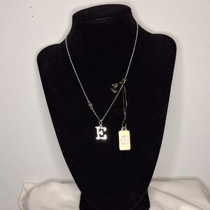 Vintage Juicy Couture Silver 'E' Pendant Necklace